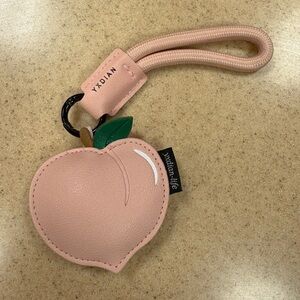 Peach-Shaped Keychain with Strap